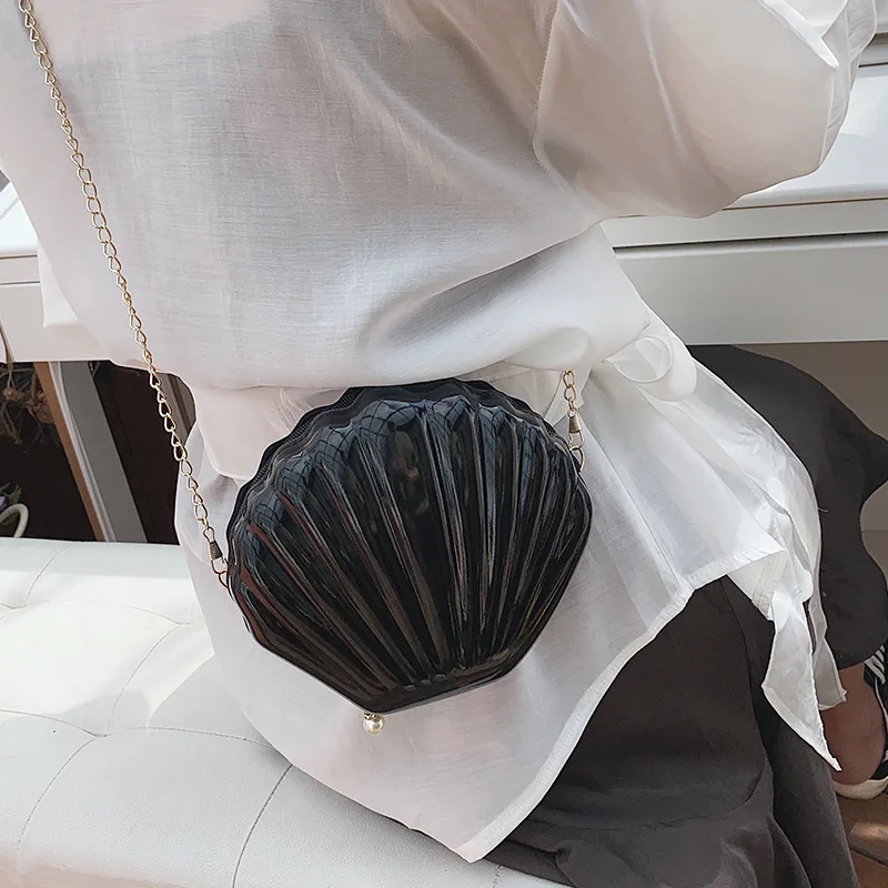 Fashion Women Shoulder Handbags Shell Bag Chain Cute Sequins Small Bag Phone Money Pouch Zipper Crossbody Bags for Women