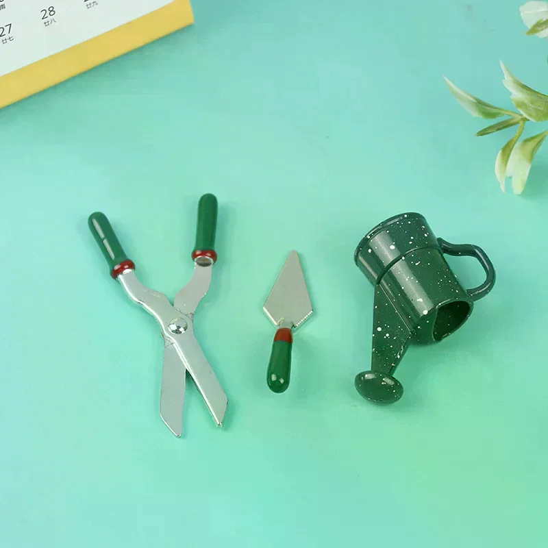 12 Set Dollhouse Tool Watering Gardening Pot Shovel Model Metal Scissors 1: Mini High Quality Durable Material Easy to Use