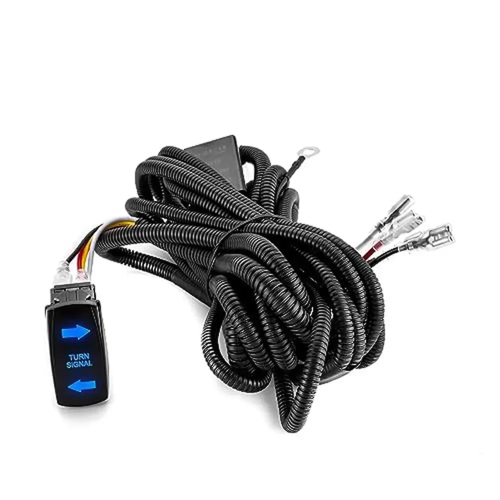 utv-turn-signal-wiring-harness-kit-20-awg-2-leads-12v-24v-rocker-switch-flasher-relay-fuse-universal-rzr-ranger-maverick-x3
