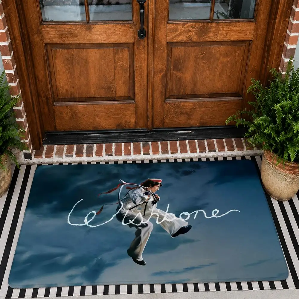 C-Conan G-Gray Floor Mat Flannel Rug Non Slip Absorbent Soft Washable For Entryway Hallway Bathroom Kitchen Decor