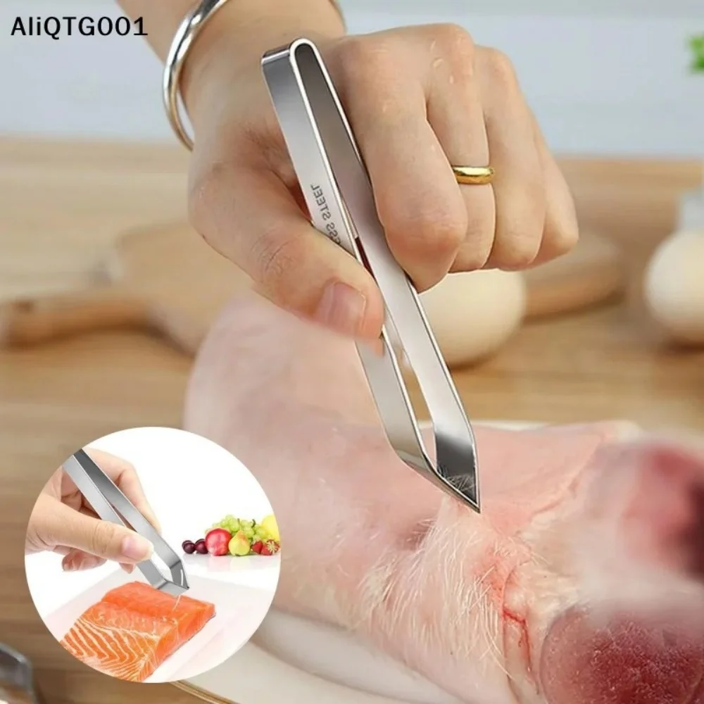 1pcs Stainless Steel Fish Bone Tweezers Seafood Tools Pincer Clip Puller Remover Tongs Fish Bone Plucking Clamp Kitchen Gadgets image 3