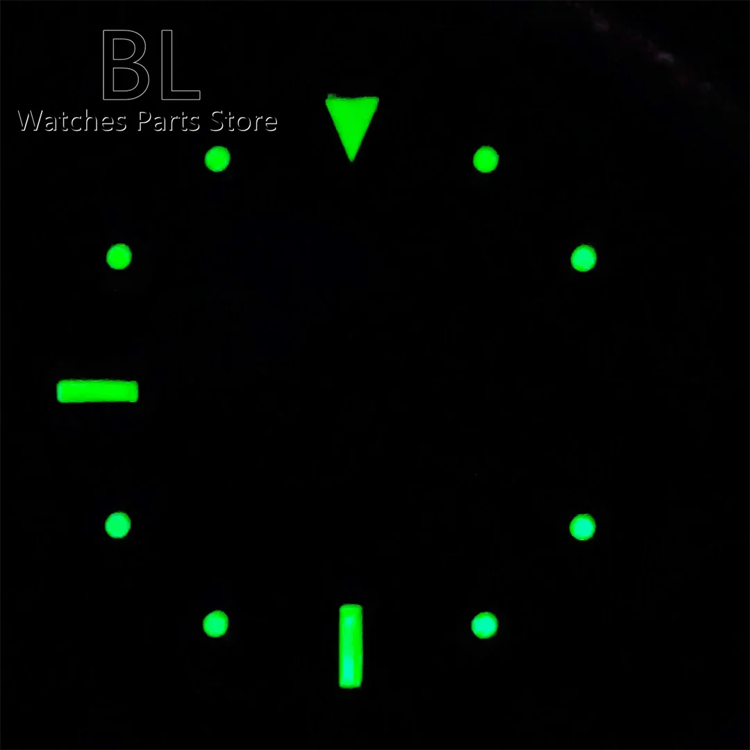 BLIGER 28.5mm Sterile Brown Watch Dial Green Luminous Fit NH34 NH35 ETA Miyota PT5000 Movement Date Function At 3 O\'clock
