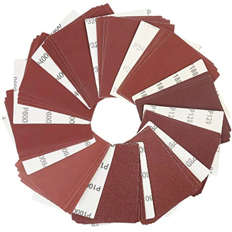 

1/4 Sheet Sandpaper for Palm Sander 50PCS 60 80 120 180 240 320 400 600 800 1000 Grit Sanding Sheets Assortment for Car and Woo