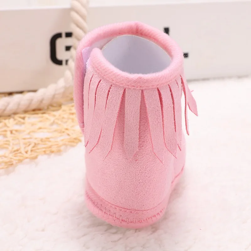 Toddler Footwear Boots Tassel Newborn Toddler Warm Boots Winter First Walkers Baby Girls Boys Shoes Fur Snow Booties 0-18M