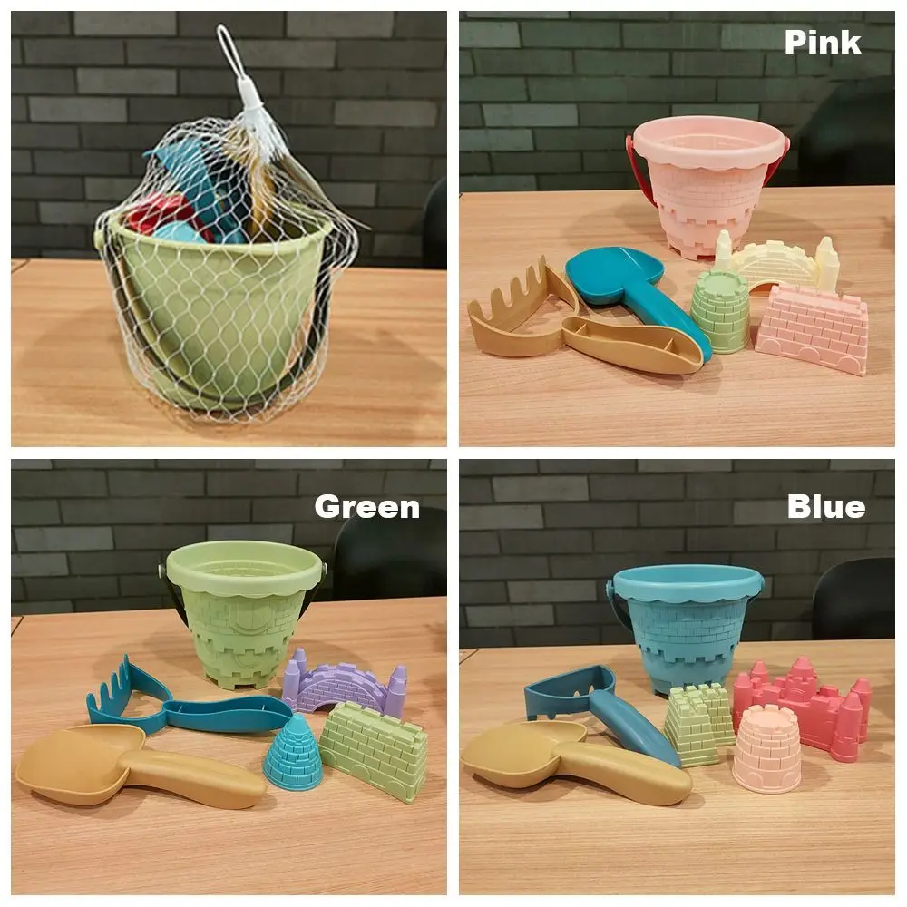 Outdoor Game For Kids 6PCS Sand Toys Set Beach Castle Bucket Shovel Rake Mold Digging Sand Kit Parent-Children Interactive