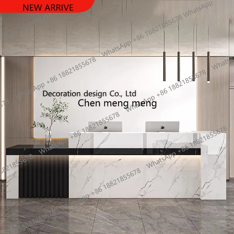 

F182 Beauty Modern Reception Desk Luxury Nordic Office Simple Reception Desks Salon Cashier Mostrador Recepción Commercial Furni