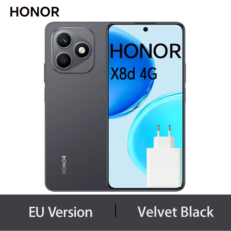 HONOR X8d EU-versie smartphone Snapdragon 6s 4G Gen 2 6,77 inch AMOLED 7000mAh batterij 45W supersnel opladen 108MP high-definition hoofdcamera IP65