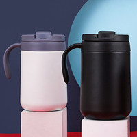 500ML Stainless Steel Thermal Coffee Mugs with Handle Thermos Flask Travel Office Tea Cup with Lid Drink Water Bottle