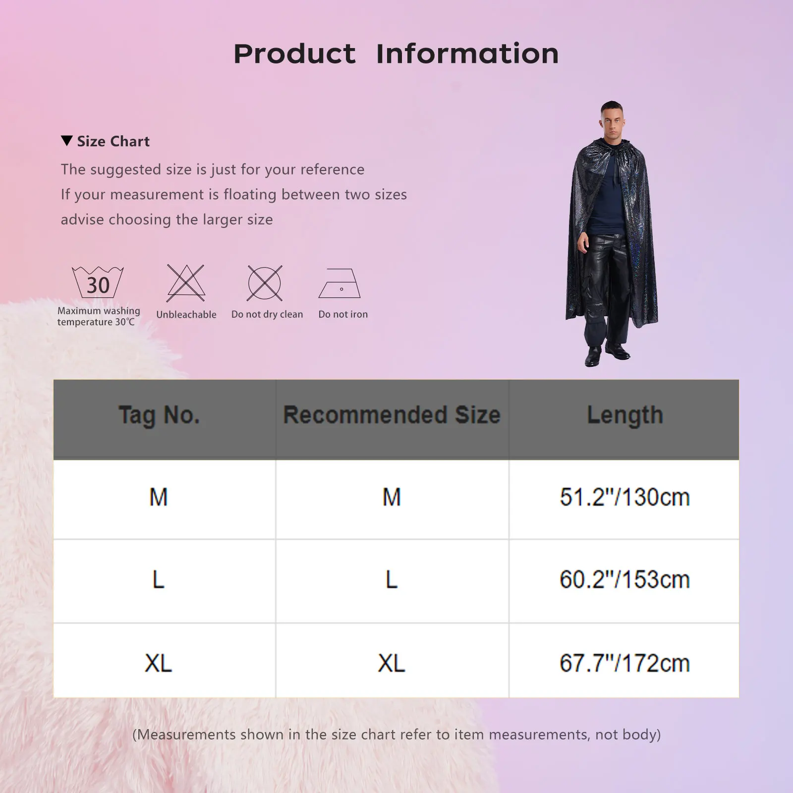 Men's Mystery Cosplay Hooded Cloak Costume Shiny Cover Cape Cloak Magician Witch Wizard Vampire Halloween Cosplay Costume