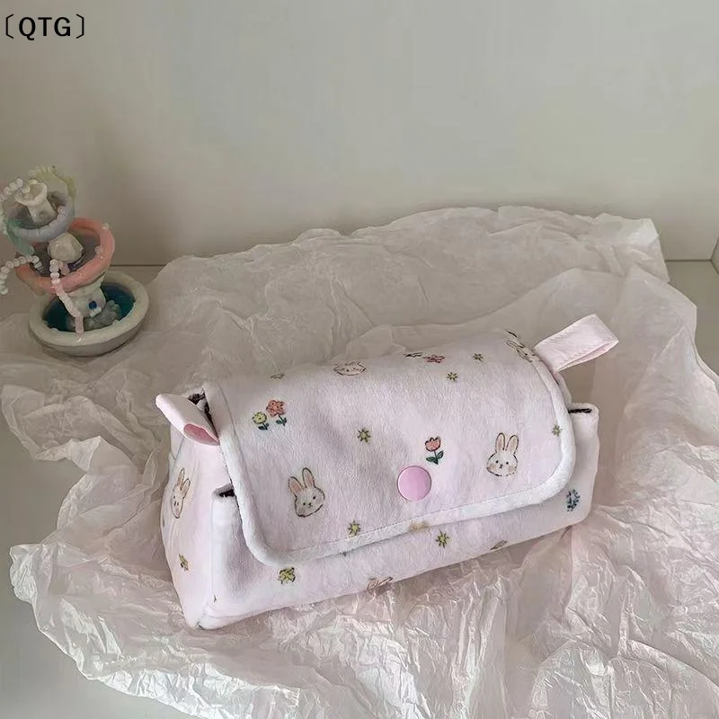 〔QTG〕Korean Style Little Bear Pencil Case Star Large Capacity Pencil Pouch Rabbit Stationery