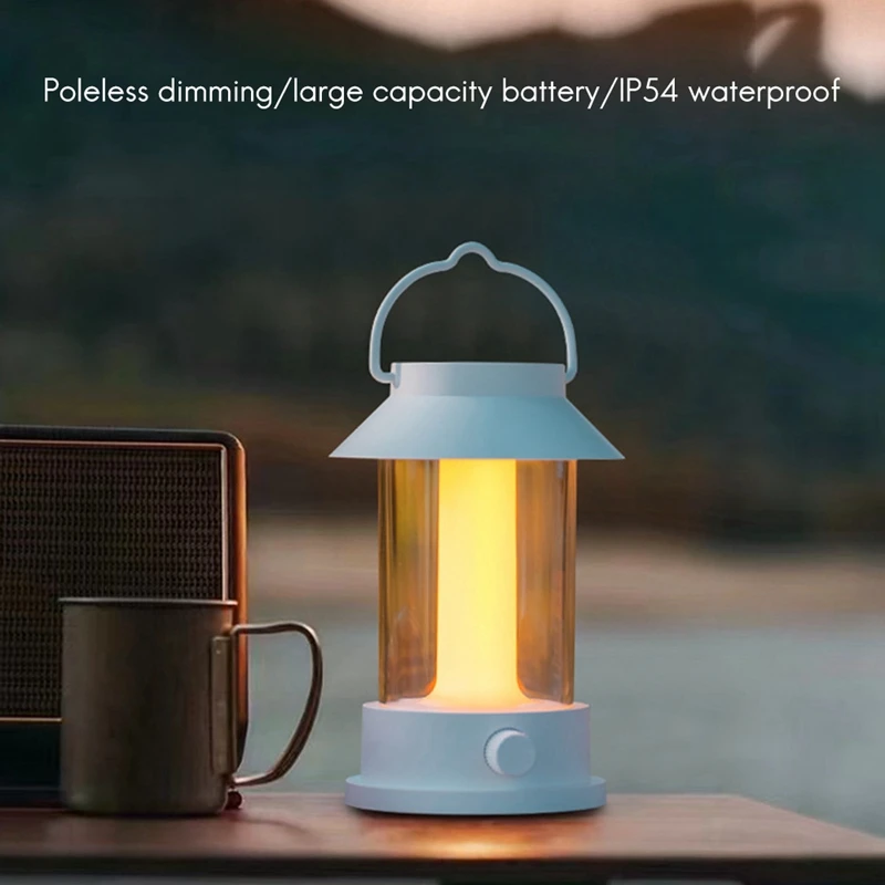 1 Juego de luces para acampar al aire libre, luces LED Retro portátiles para acampar, luces de ambiente súper brillantes, negro