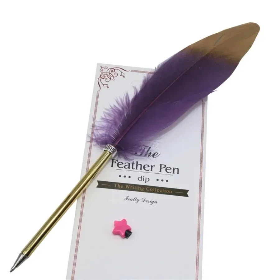 For  50 Pcs Colorful Feather Ballpoint Pen Nature Feather Pen Cool Gift for Students Teachers Office Stationery
