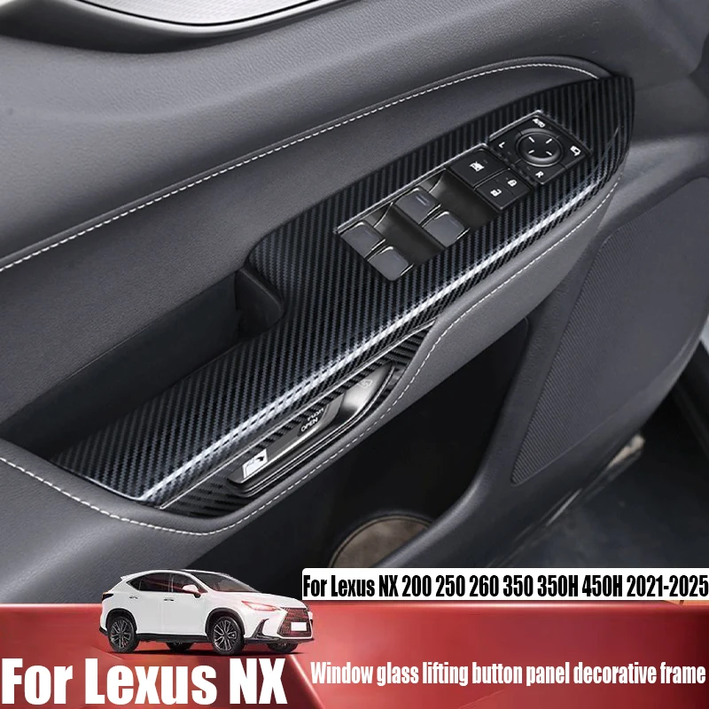 

For Lexus NX 200 250 260 350 350H 450H 2021-2025 window lift button panel decorative frame modification car interior accessories