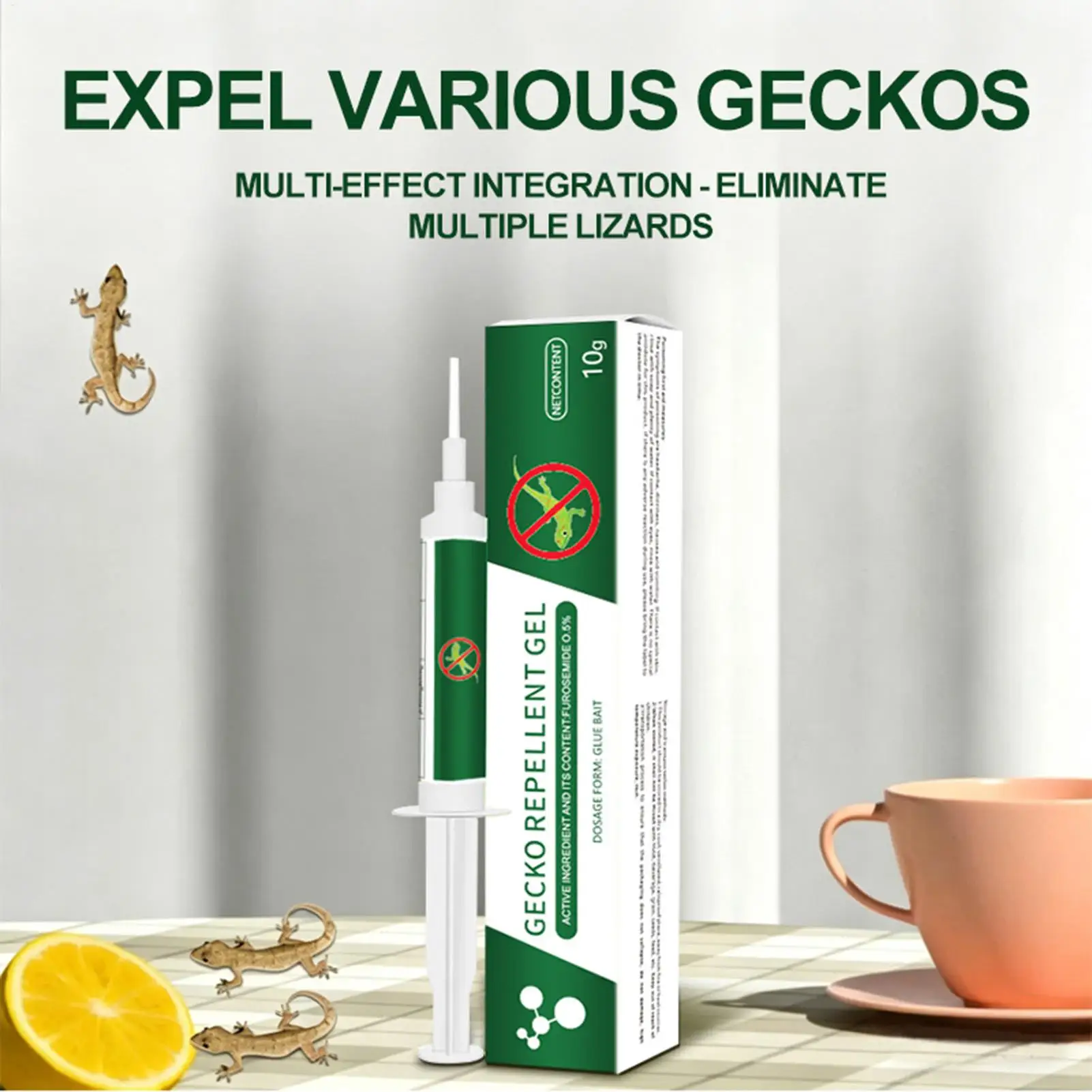 10g Gel Reptiles Traps With Piston Gecko Traps For Home Safe Gecko Bait Gel For Camping Home Wall Toilet Garage Balcony Basement