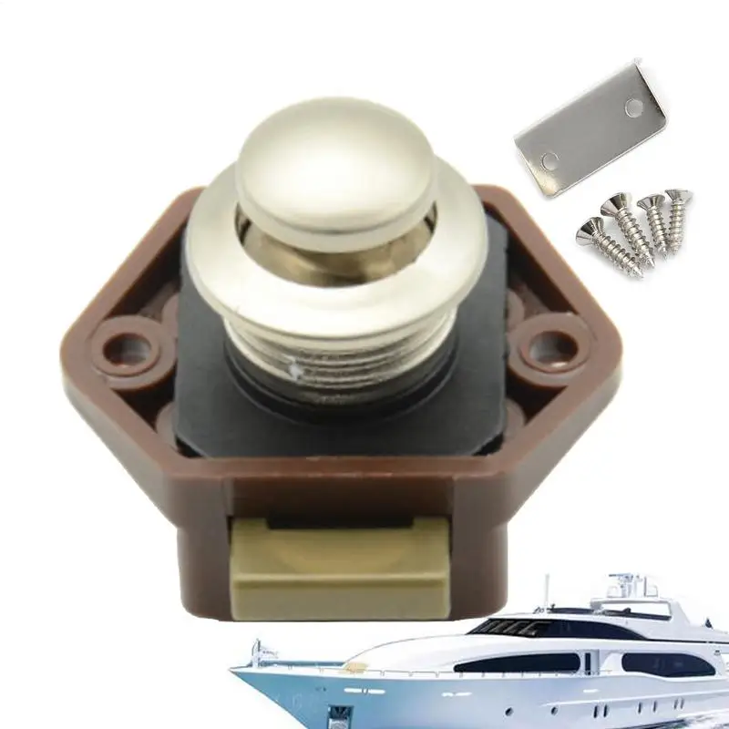 

1pcs Campers Car Push Lock Diameter 20mm RV Caravan Boat Motor Home Cabinet Drawer Latch Button Locks For Furniture Hardware