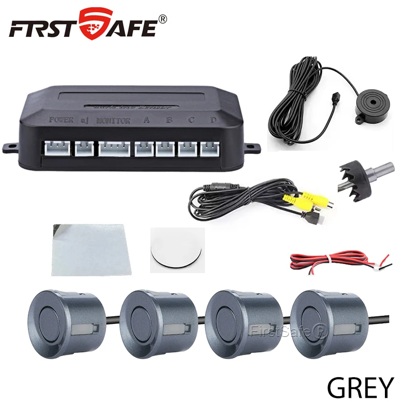 FirstSafe Factory CVBS AHD Video Parking 4-Sensoren Auto Reverse Backup Rear Buzzer Radar Monitor System unterstützt Android System
