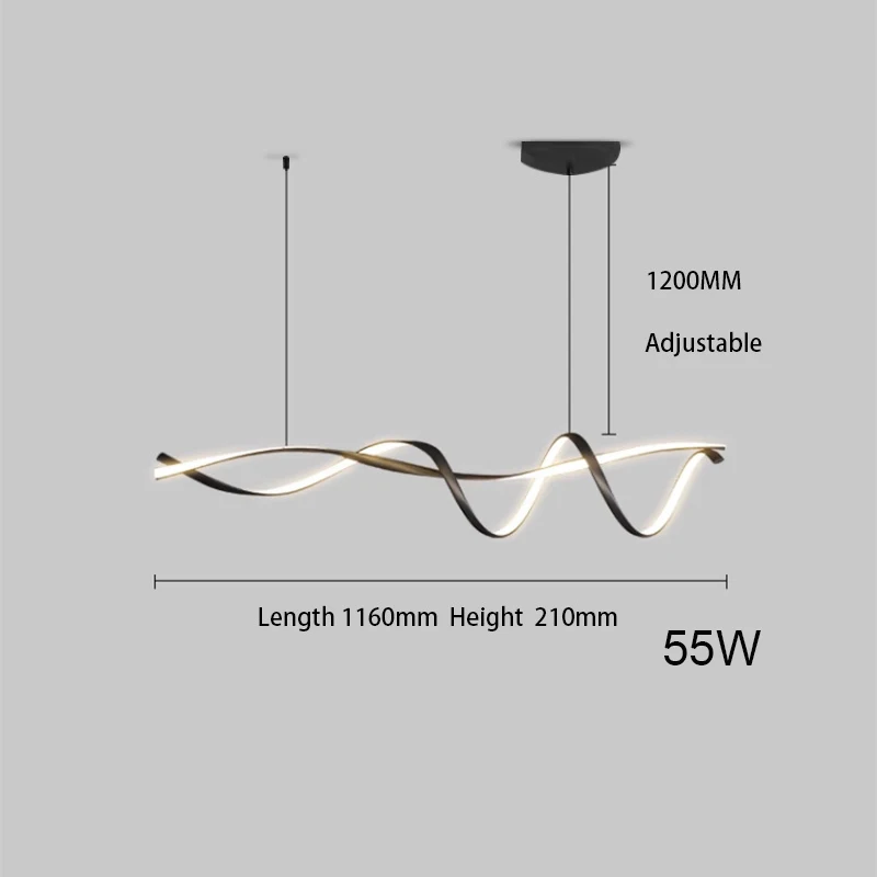 Creative Matte Black Modern Led Chandeliers For Dining Room Kitchen Island Bar Room Indoor Hanging Pendant Chandelier Fixtures