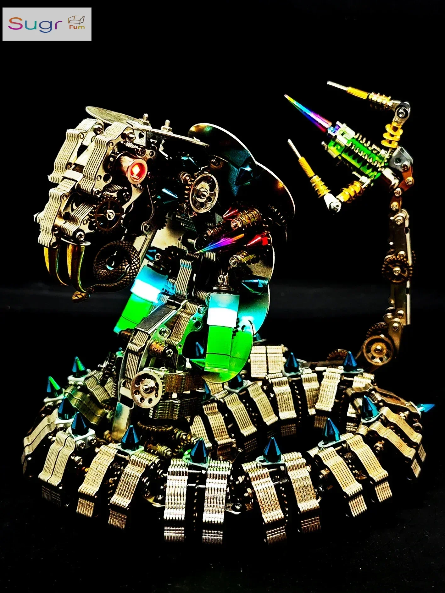 

King Cobra Rattlesnake High-difficulty metal assembly model ornament Precision three-dimensional handmade machinery Male birthda