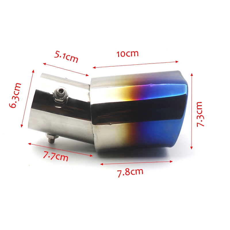 Stainless Steel Exhaust Tail Tube Polishing Surface Car Decoration Universal Car Square Exhaust Muffler Tip Silencer Tail Pipes