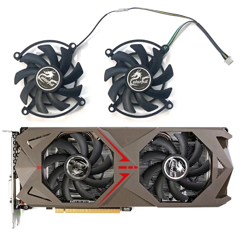 2pcs New 85mm GPU Cooler for Colorful Geforce GTX1070 1060 GTX1070 GTX1060 Graphics Card Replacement Cooler