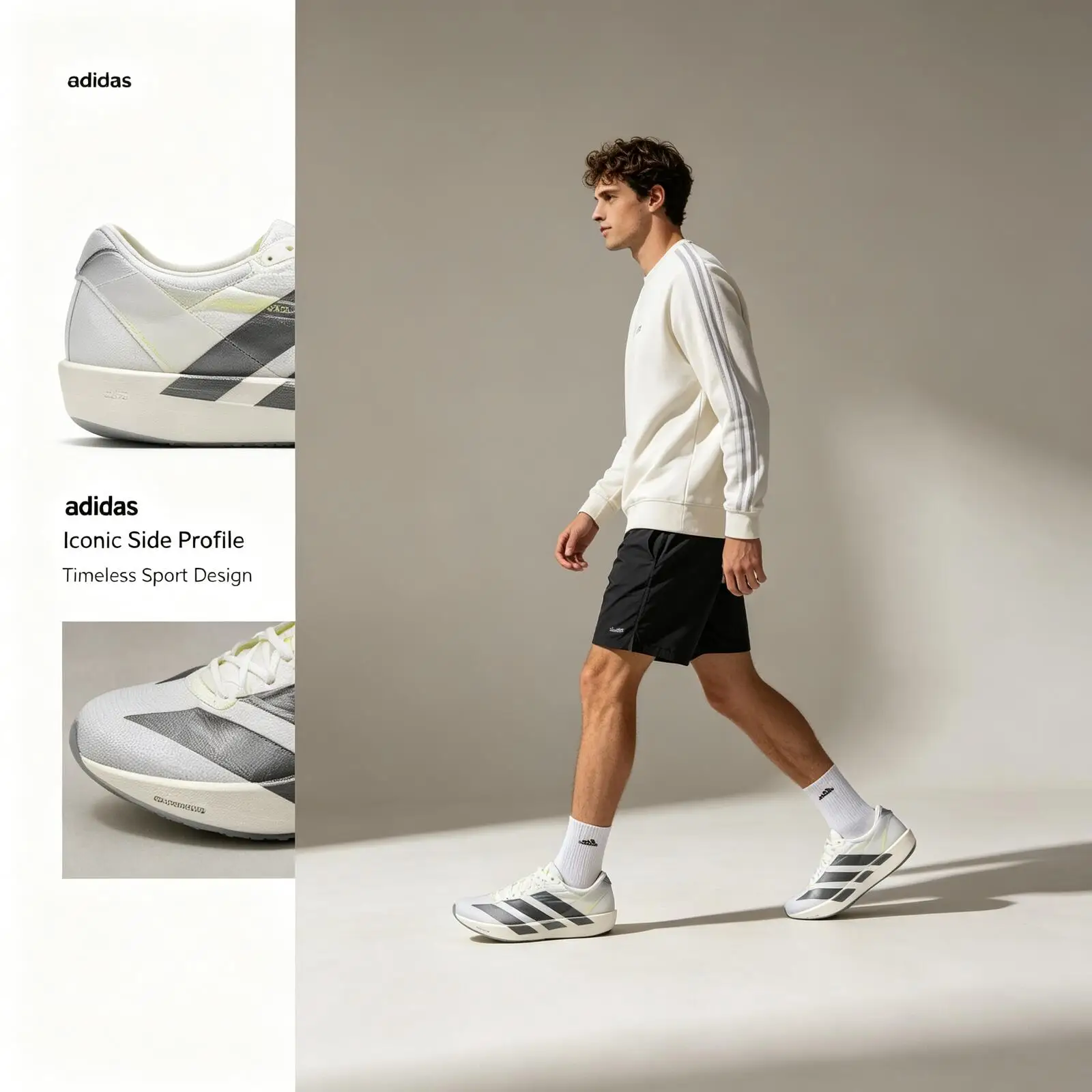Adidas Classic Lifestyle Sneakers White Black Stripes Breathable Mesh Upper Lightweight Cushion Casual Walking Fashion Shoes
