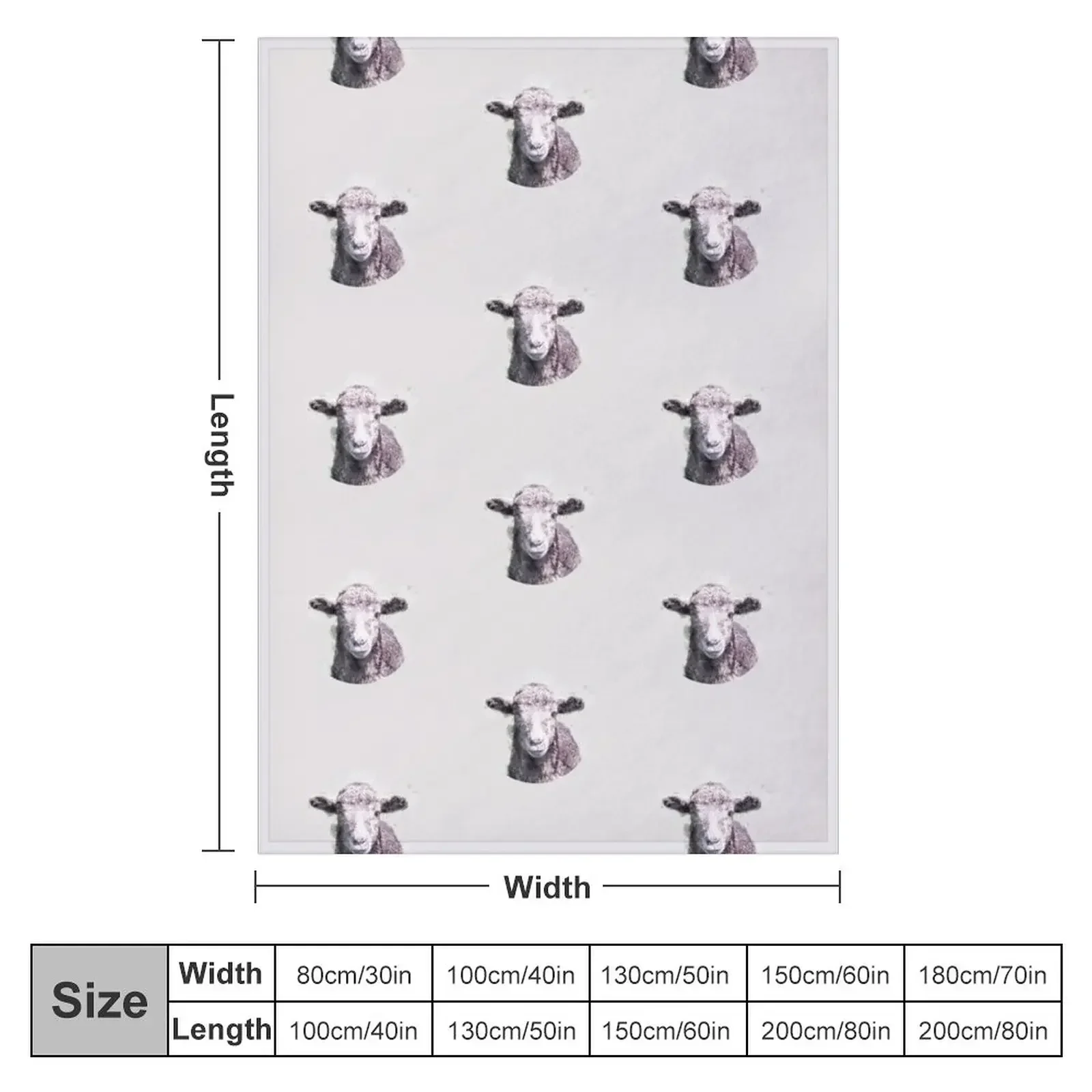 Herdwick Lamb (Lake District Sheep) Watercolour Throw Blanket Luxury Designer Soft Big Large Nap Blankets