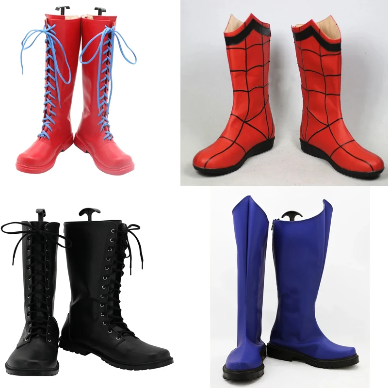 Spider Brown Punk Noir Shoes Cosplay Boots High Quality MEN WOMEN  Custom-made