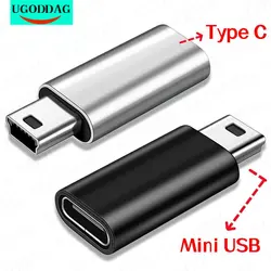 Mini USB do typu C Adapter 5-pinowy męski Mini USB na żeński rodzaj USB C złącze transferu danych do kamery GoPro MP3 PC Conventer