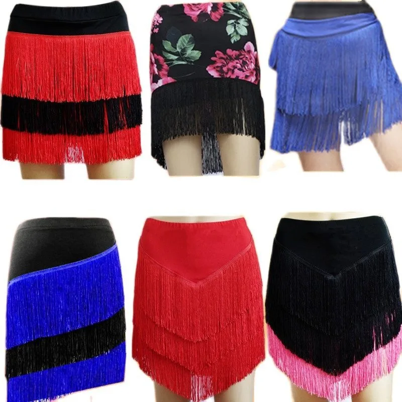 New Latin Dance Tassel Skirt Ladies Adult Bottom Skirt Latin Acrobatic Skirt Square Dance Skirt Clothing 2023 Dress for Women