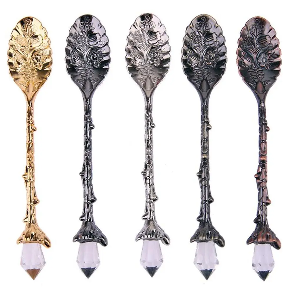 Vintage Royal Style Dessert Tea Flatware Zinc Alloy Scoops Dining Bar Accessories Kitchen