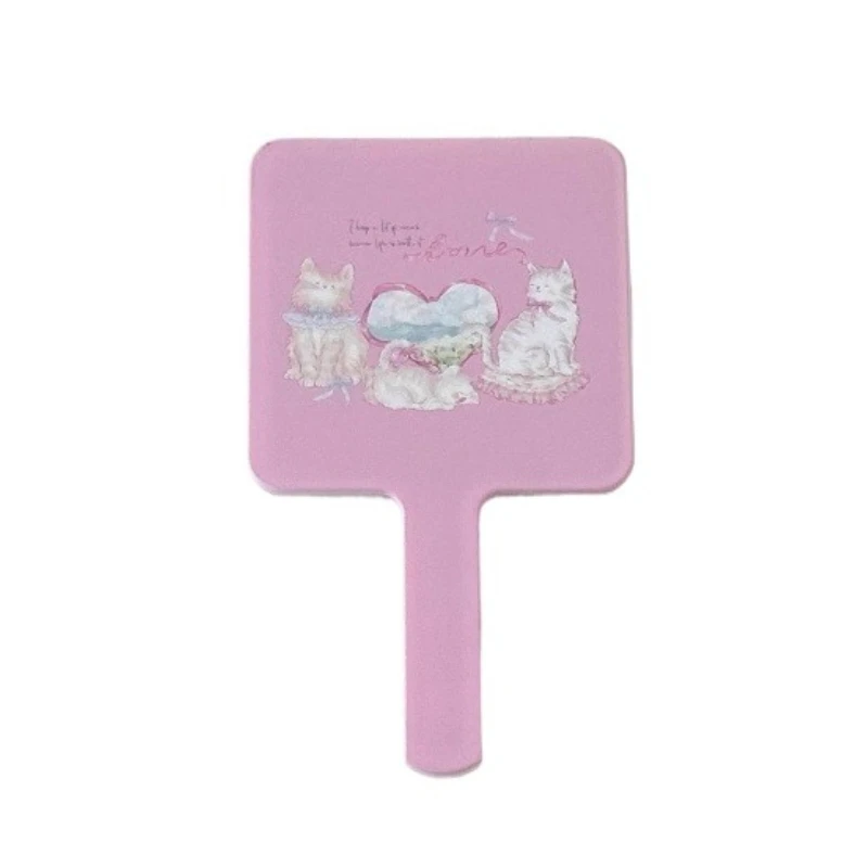 Handheld Rectangle Art Mirror Light Portable Design Aesthetic Mirror Creative Kawaii Espelho Decorativo House Accessories