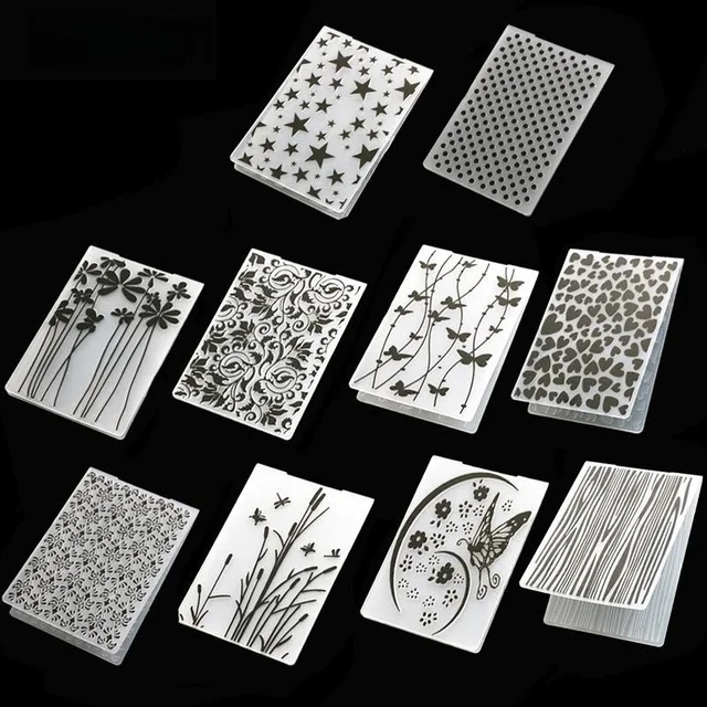 New Arrival 3D folder z wytłoczonym wzorem przezroczyste tłoczenie plastikowe talerze projekt dla majsterkowiczów matryce do wycinania papieru Scrapbooking 10.5x14.5cm