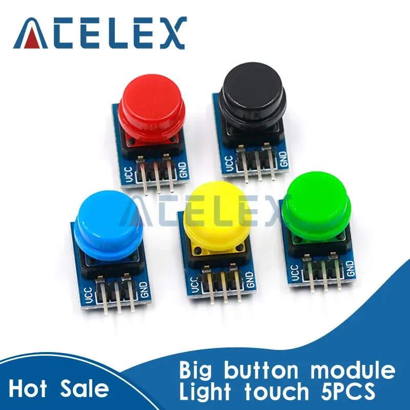 5pcs/set 12X12MM Big key module Big button module Light touch switch module with hat High level output for arduino or  3