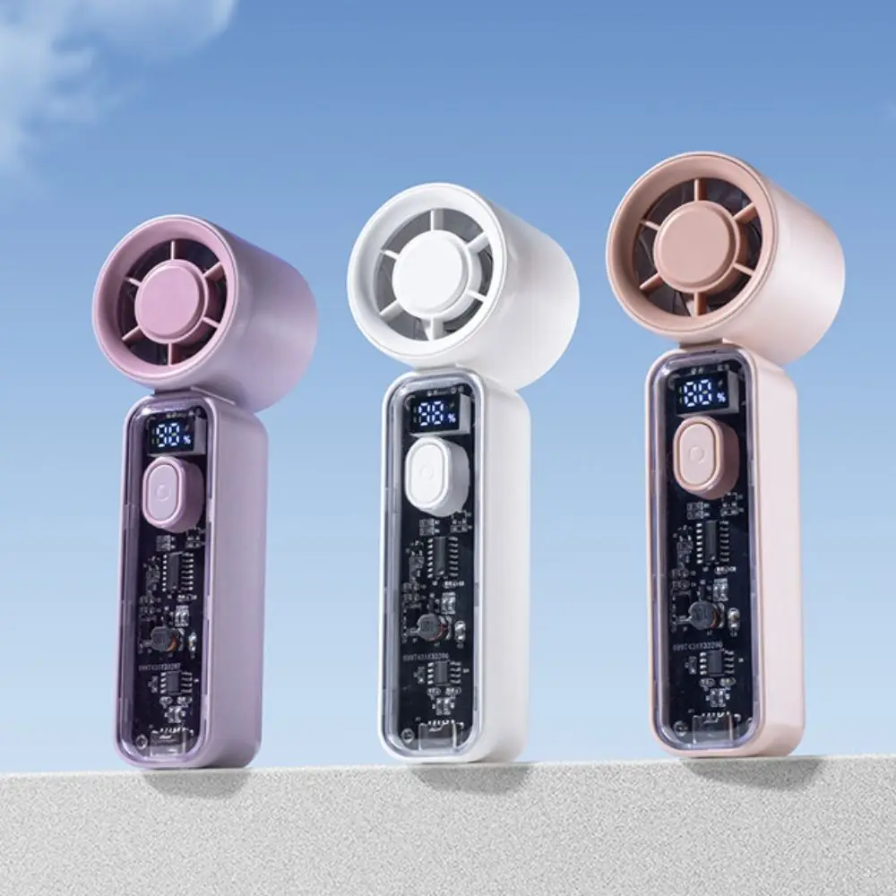 Digital Display Refrigeration Electric Fan High Wind Speed Ice Cool Function Personal Cooling Fan Portable 100Gears Adjustable