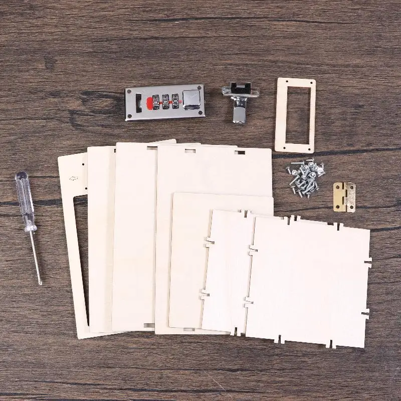 DIY Wooden Password Box For Kids Assembling Code Box Science School Projects Experiment Kits Science Toys STEM Educational Toys