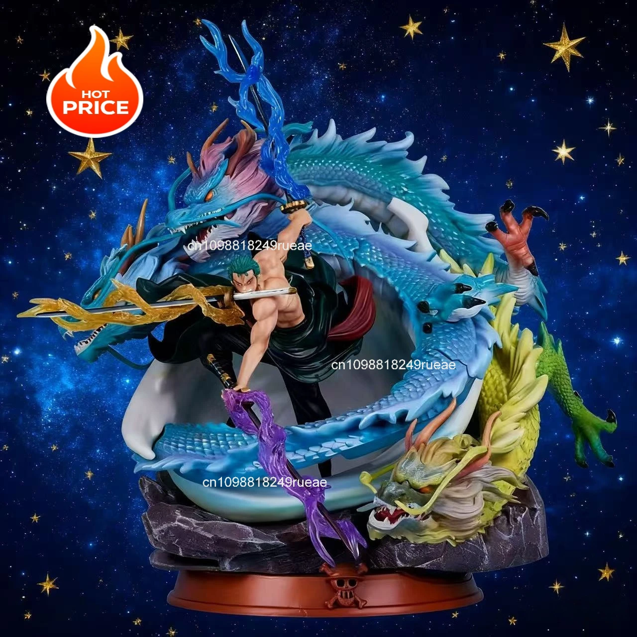 

One Piece Series Gk Black Pearl And Land Of Three Dragons Sauron And Three Blade Flow Super Large Figurine Model Ornament Gift