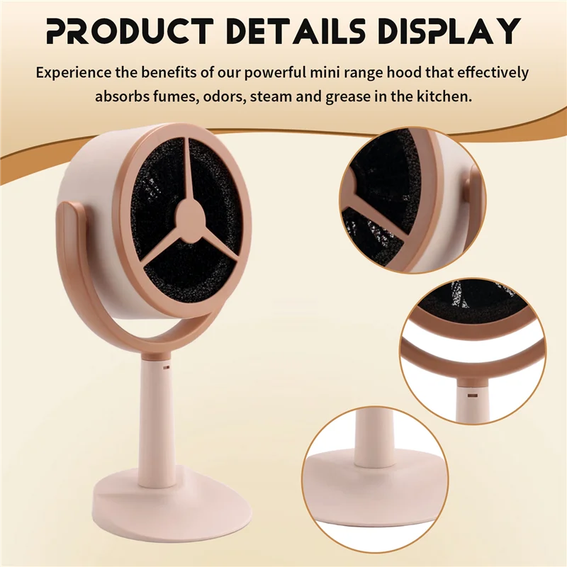 -A14E Purificador de fumaça portátil, filtro de fumaça portátil para fumar dentro de casa, mini ventilador de cozinha interna capô portátil