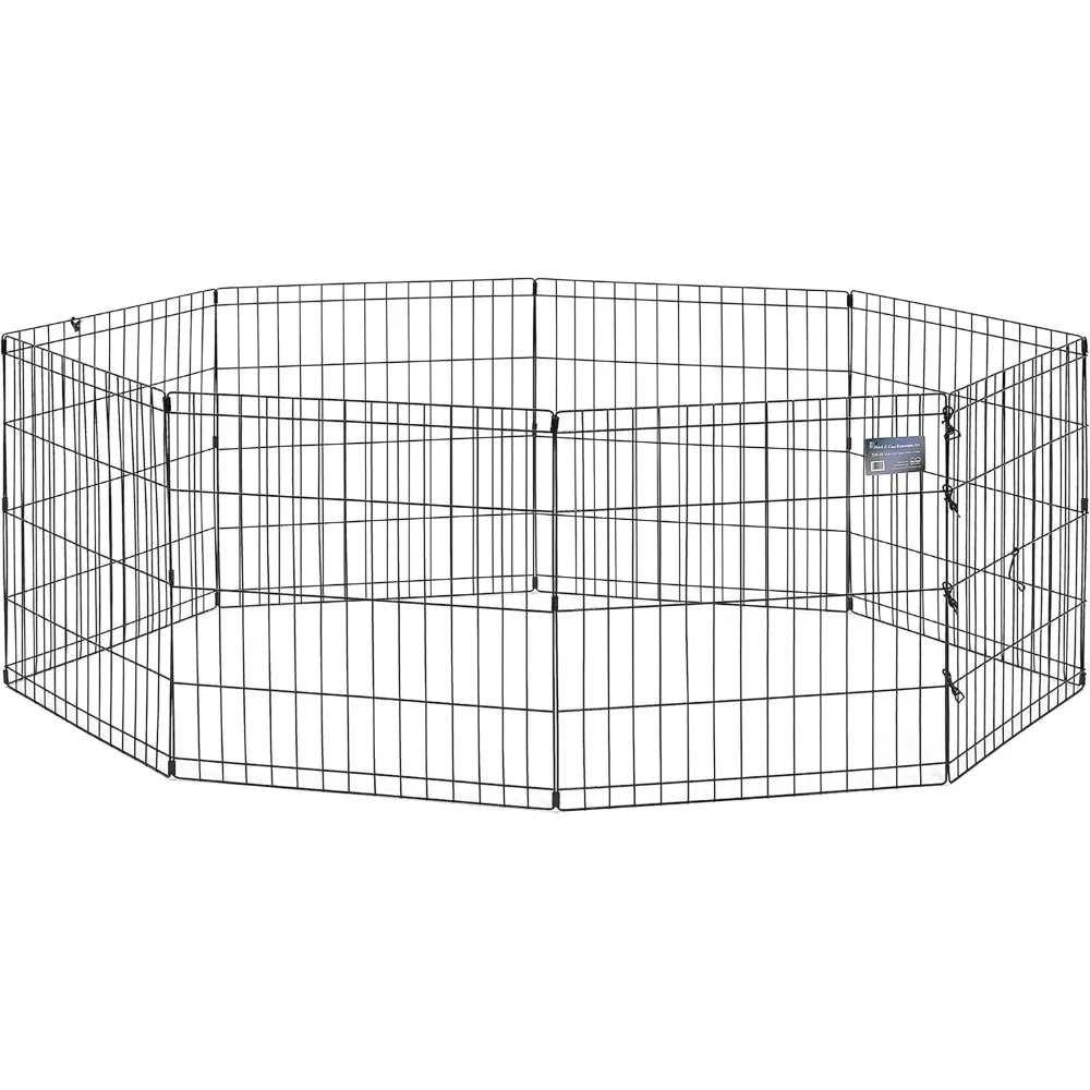 Parque infantil plegable de metal para mascotas, bolígrafo para ejercicios interior/exterior de 24 pulgadas de alto sin puerta, espacio de 16 pies cuadrados para perros, gatos, mascotas pequeñas