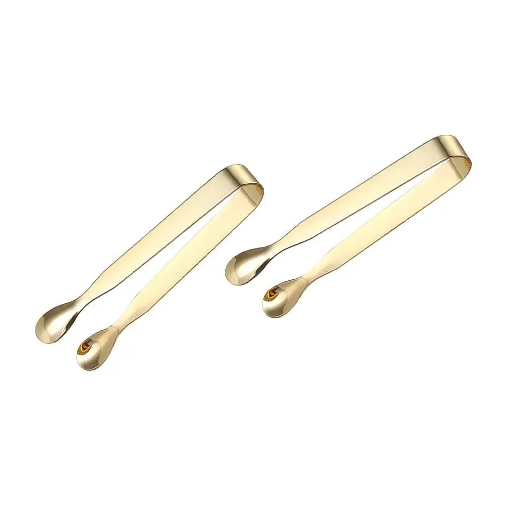 

2Pcs Stainless Steel Tea Tongs Ice Cube Clips Coffee Sugar Serving Kitchen Tools Mirror Polished High Grade Lightweight