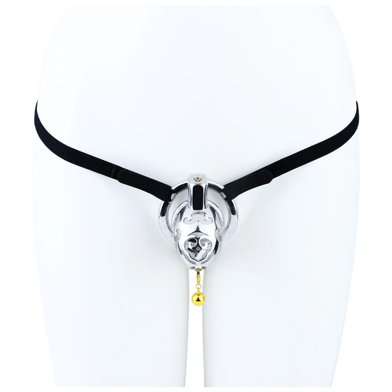 ORALSX YunLing Lock Cock Stainless Steel Hollow Chastity Cage Aluminum Alloy Curve Penis Ring Bell Safe BDSM Adult Sex Toys - view 6