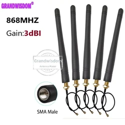 로라 안테나 3dbi SMA 수 커넥터, GSM 915 MHz 868 IOTantena 안테나, 방수, 21cm RP-SMA u.FL 피그테일 케이블, 868MHz, 915 MHz