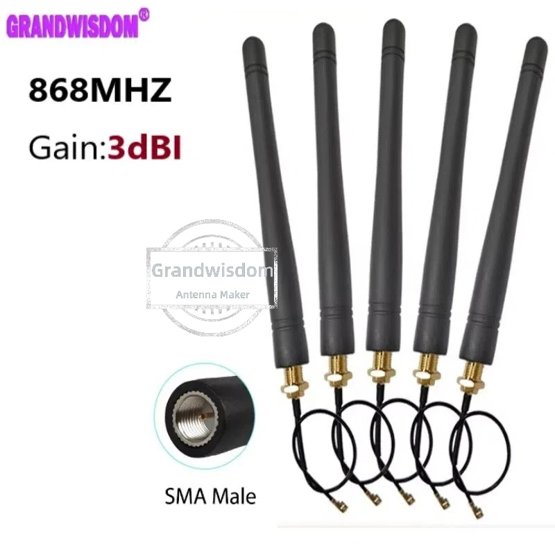 Antena Lora 868MHz 915MHz 3dBi z złączem SMA męskim GSM 915 MHz 868 IOT antena antenne 21cm RP-SMA/u.FL Pigtail CE OEM hurt