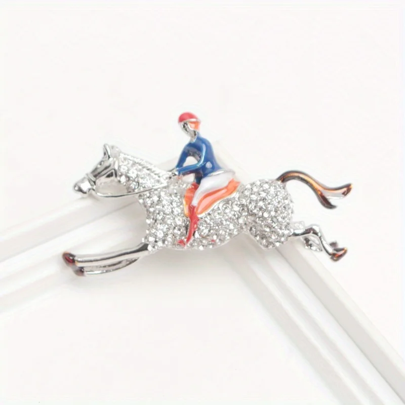 Elegant Temperament Cute Horse Riding Little Man Brooch Unisex Jewelry Fashion Pin Gift