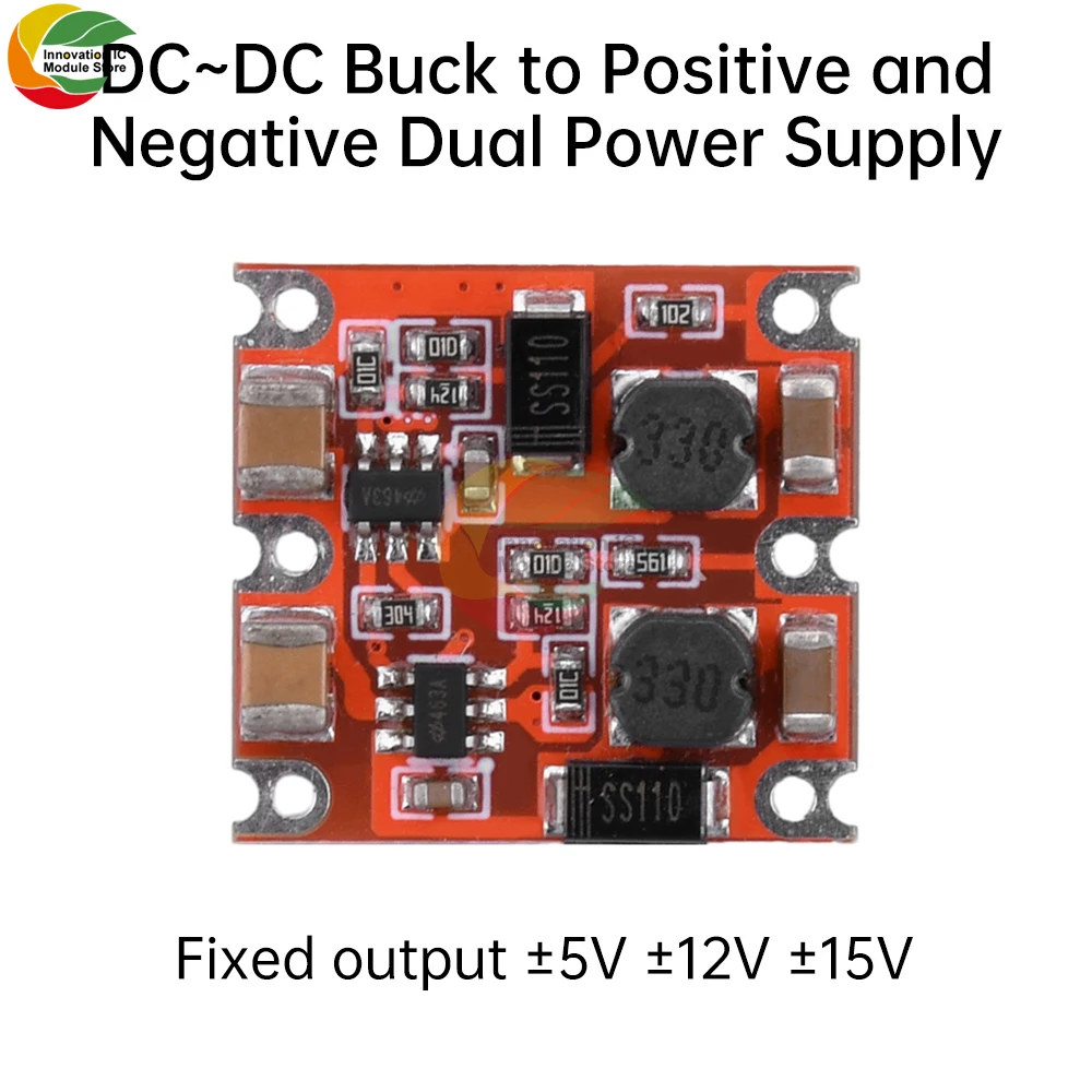 DC7-50V to DC ± 5V 12V 15V Dual Step Down Module DC-DC Step-Down Buck Converter Buck Module 300mA Power Supply Module