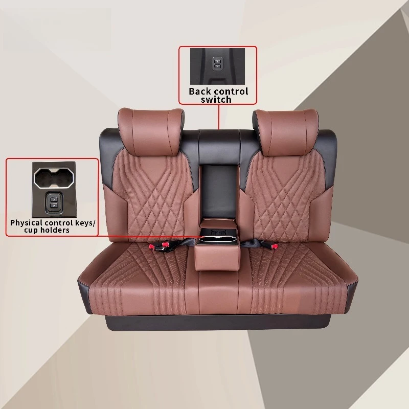Modified Sofa Bed Seat with Cup Holders Adjustable Vip Auto Electric Rear Seat for Sprinter Kia Carnival STSF-JD