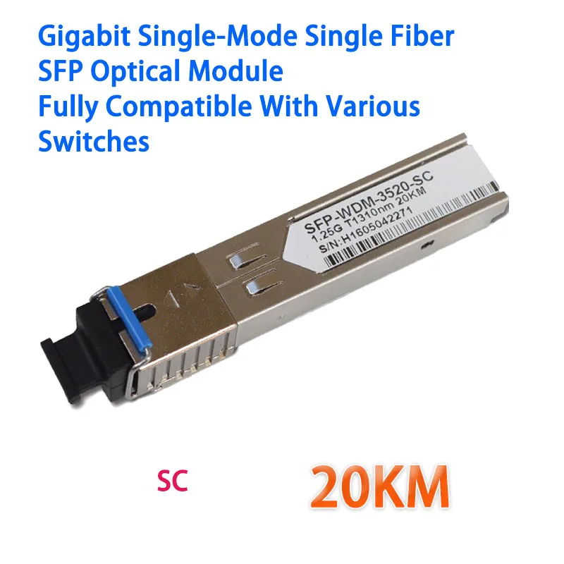 

Hot Sale 1G SFP, Single Mode Single SC 20/40/60/80KM Wide Switch Compatibility | Plug & Play