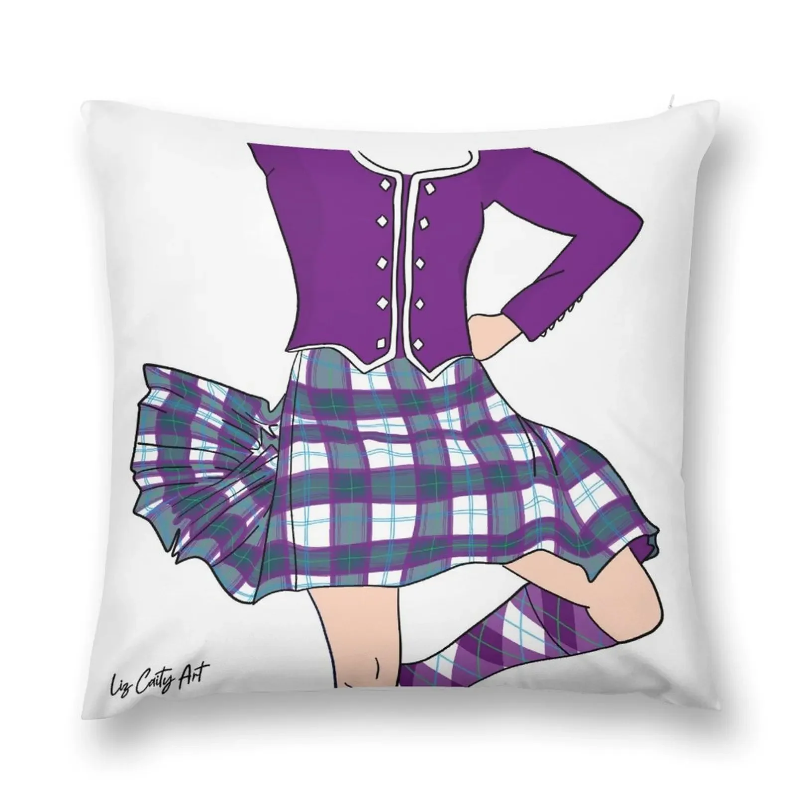 Highland Dancer Purple Tweedsmuir Kilt Throw Pillow Decorative pillowcase Christmas Pillow Rectangular Cushion Cover pillow