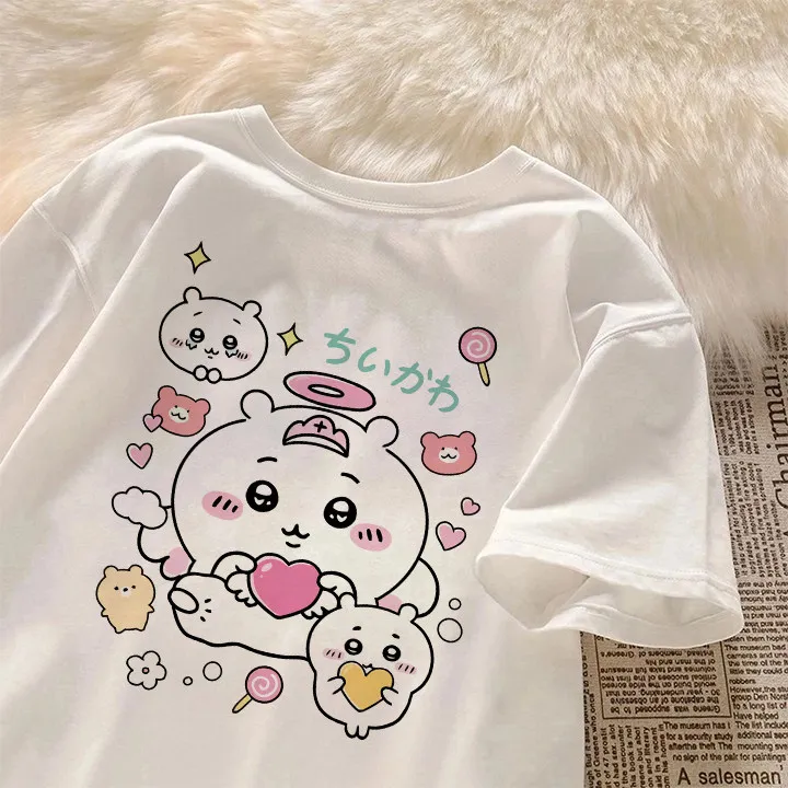 2026 Chiikawa Usachi Parent Child Pure Cotton T-shirt Comfortable, Breathable, High Quality Ins Y2k