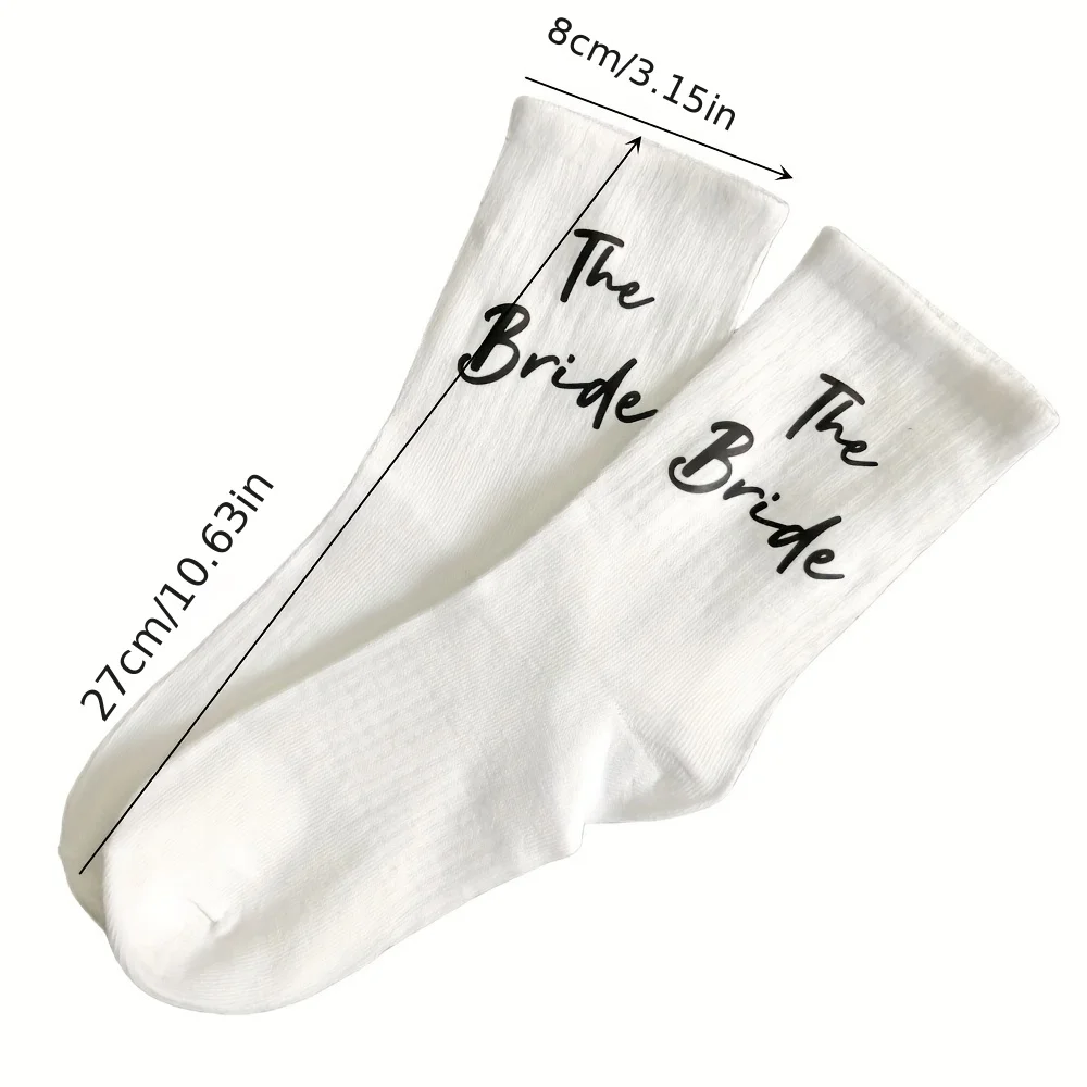 1Pair Bride/Team Bride Socks, Wedding Decoration Supplies, Bridal Shower Party Photo Props, Creative Bridesmaid Gifts