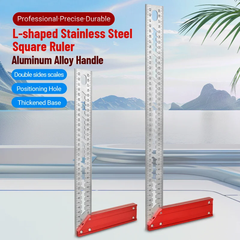 Multi Function 90 Degree Stainless Steel Ruler High Precision Carpenter Square for Woodworking Measuring Tool